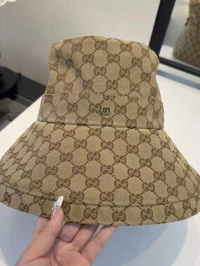 Gucci GG Monogram Bucket Hat Canvas Sun Hat